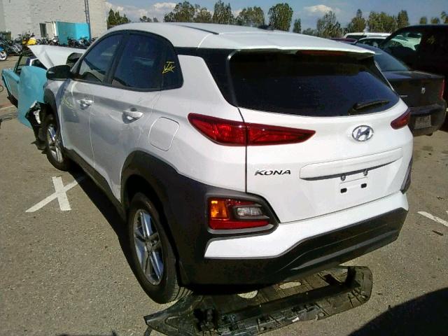 KM8K12AA1KU208307 - 2019 HYUNDAI KONA SE WHITE photo 3