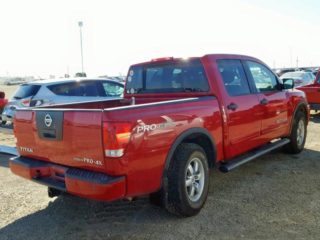 1N6BA0EC5BN313315 - 2011 NISSAN TITAN S RED photo 4