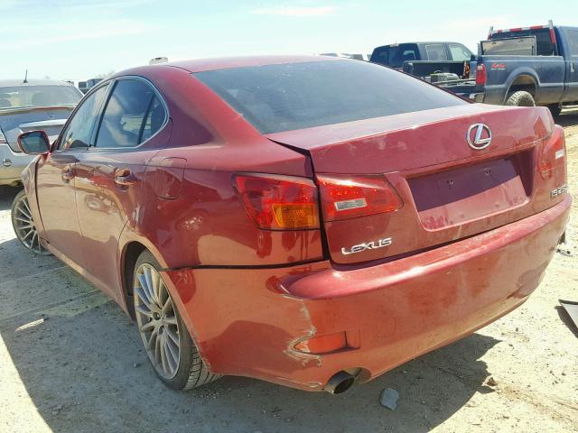 JTHBK262365009793 - 2006 LEXUS IS 250 RED photo 3