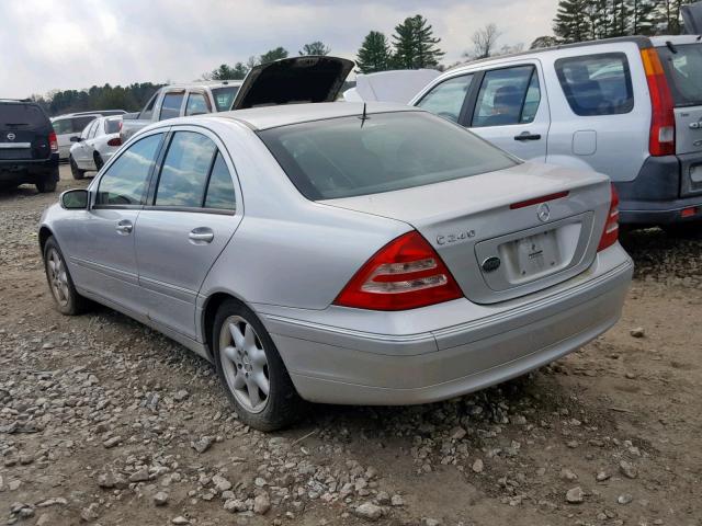 WDBRF61J03E011215 - 2003 MERCEDES-BENZ C 240 SILVER photo 3