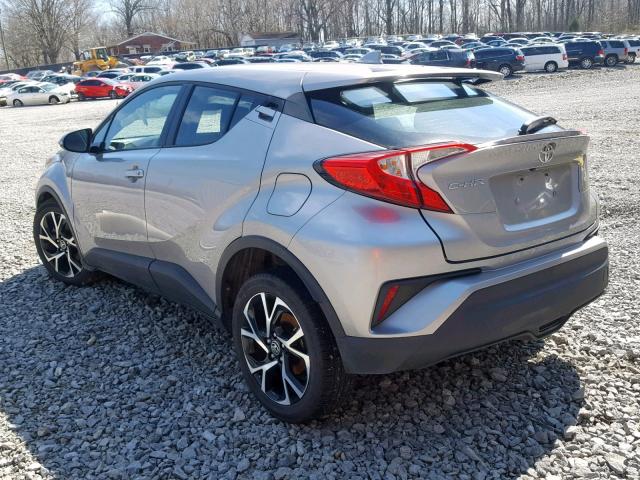 NMTKHMBX7JR049969 - 2018 TOYOTA C-HR XLE SILVER photo 3