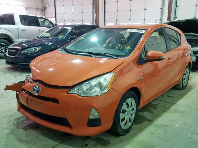 JTDKDTB3XC1028456 - 2012 TOYOTA PRIUS C ORANGE photo 2