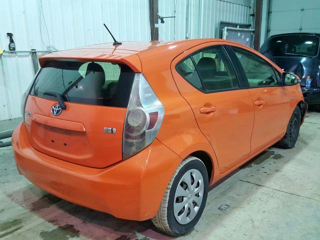 JTDKDTB3XC1028456 - 2012 TOYOTA PRIUS C ORANGE photo 4