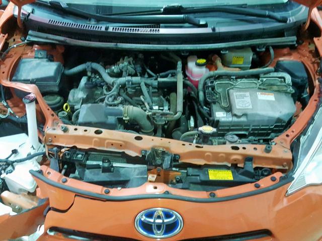 JTDKDTB3XC1028456 - 2012 TOYOTA PRIUS C ORANGE photo 7