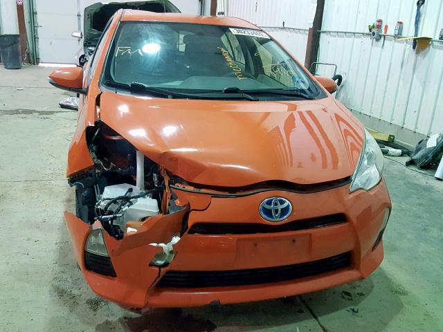 JTDKDTB3XC1028456 - 2012 TOYOTA PRIUS C ORANGE photo 9