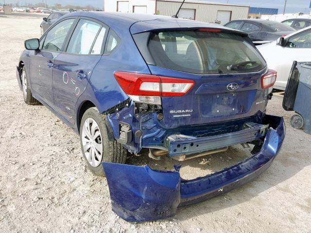 4S3GTAA64J3746272 - 2018 SUBARU IMPREZA BLUE photo 3