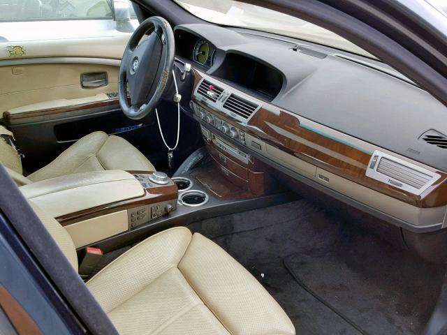 WBAHL83577DT10050 - 2007 BMW 750I BLUE photo 5