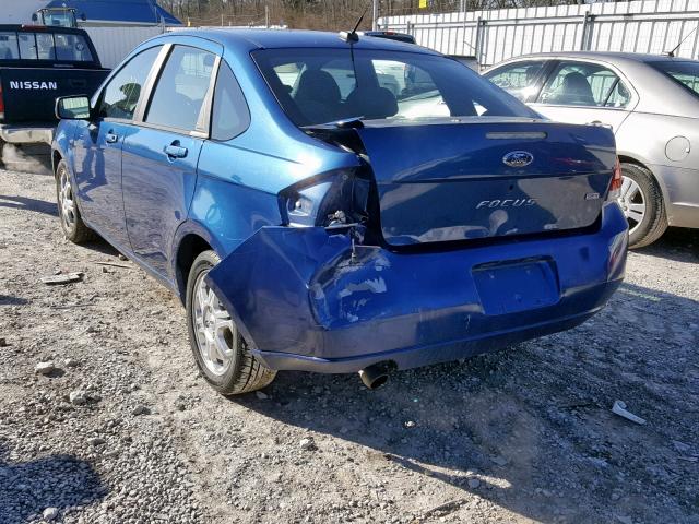 1FAHP36N69W152397 - 2009 FORD FOCUS SES BLUE photo 3