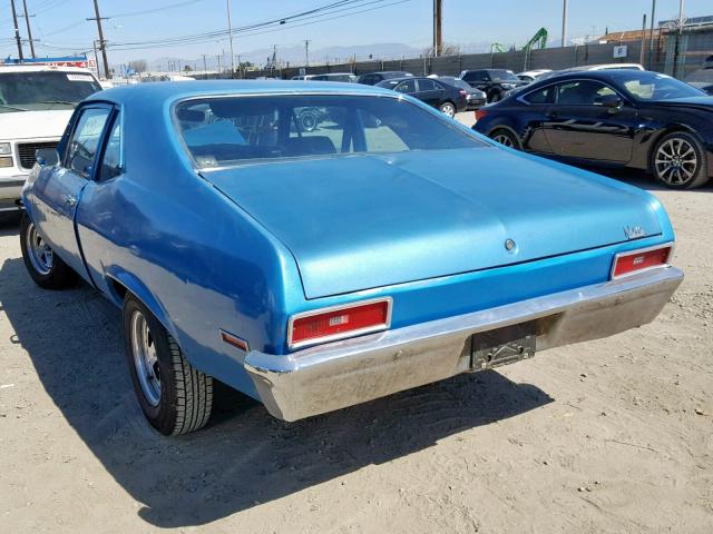 113270W359508 - 1970 CHEVROLET NOVA BLUE photo 3