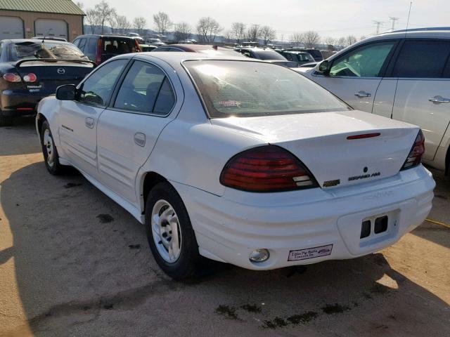 1G2NE52T11M648599 - 2001 PONTIAC GRAND AM S WHITE photo 3