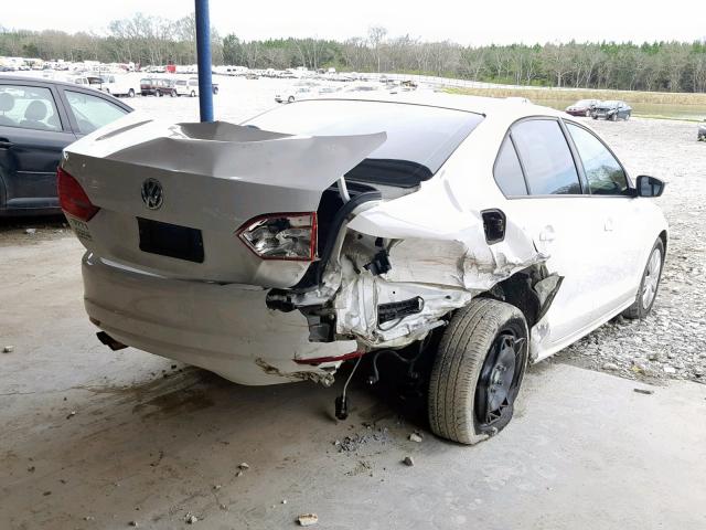 3VW2K7AJ8CM353328 - 2012 VOLKSWAGEN JETTA BASE WHITE photo 4