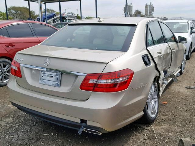 WDDHF5GB9BA275990 - 2011 MERCEDES-BENZ E 350 BEIGE photo 4