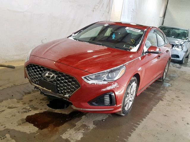 5NPE34AF6JH720835 - 2018 HYUNDAI SONATA SPO RED photo 2