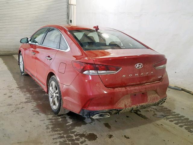 5NPE34AF6JH720835 - 2018 HYUNDAI SONATA SPO RED photo 3