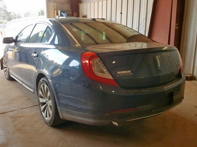 1LNHL9DK7DG613767 - 2013 LINCOLN MKS BLUE photo 3