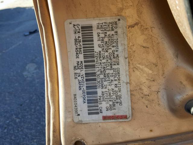 JT2VV21E7L3013031 - 1990 TOYOTA CAMRY DLX 棕色 照片 10