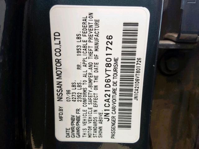 JN1CA21D6VT801726 - 1997 NISSAN MAXIMA GLE GREEN photo 10