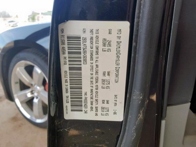 2B3LA73W96H369853 - 2006 DODGE CHARGER SR BLACK photo 10