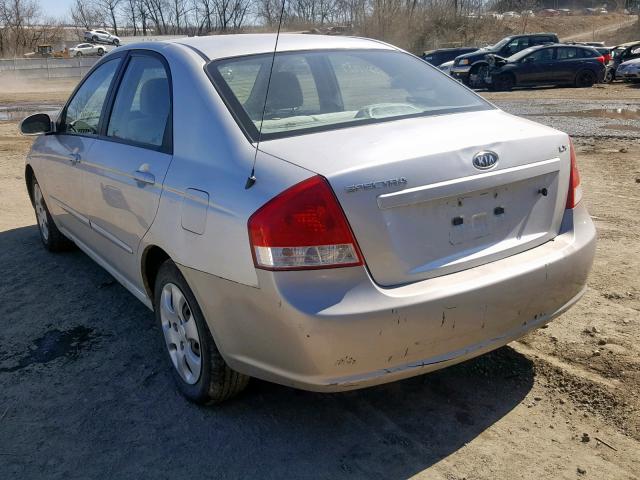 KNAFE221595603357 - 2009 KIA SPECTRA EX SILVER photo 3