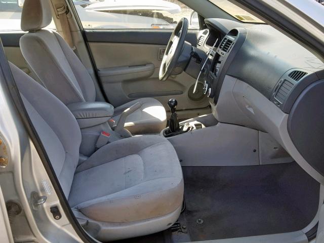 KNAFE221595603357 - 2009 KIA SPECTRA EX SILVER photo 5