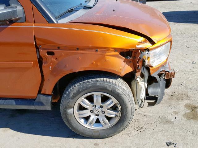 5J6YH287X6L015714 - 2006 HONDA ELEMENT EX ORANGE photo 9