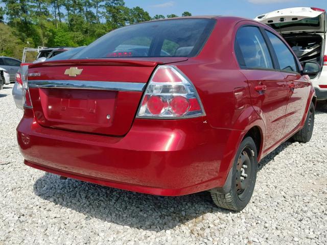 KL1TG5DE5BB236508 - 2011 CHEVROLET AVEO LT RED photo 4