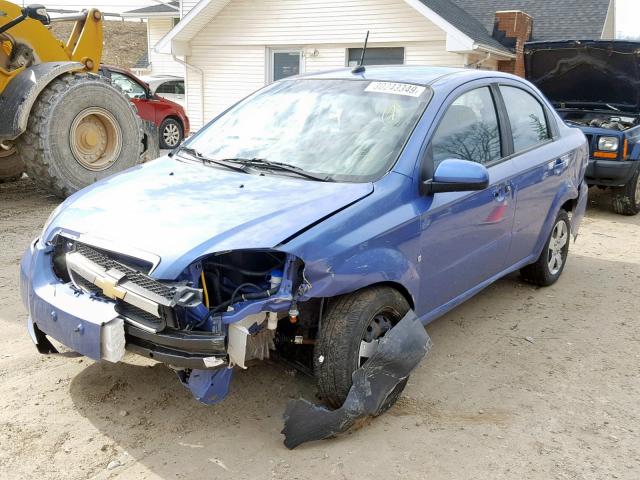 KL1TD56E29B659238 - 2009 CHEVROLET AVEO LS BLUE photo 2