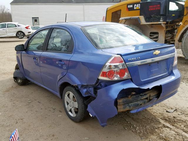 KL1TD56E29B659238 - 2009 CHEVROLET AVEO LS BLUE photo 3