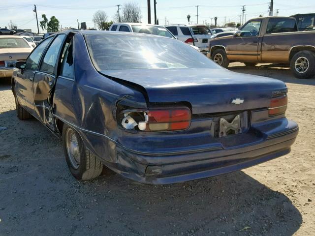 1G1BN53E5MR106260 - 1991 CHEVROLET CAPRICE CL BLUE photo 3