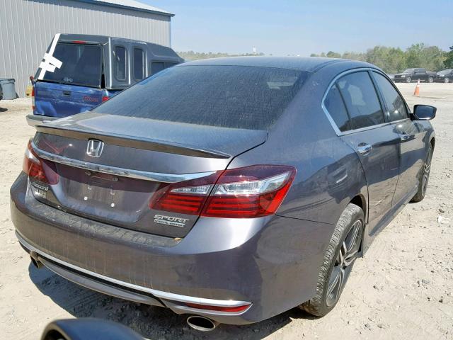 1HGCR2F11HA265693 - 2017 HONDA ACCORD SPO GRAY photo 4