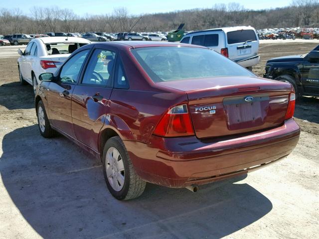 1FAFP34N17W179921 - 2007 FORD FOCUS ZX4 MAROON photo 3