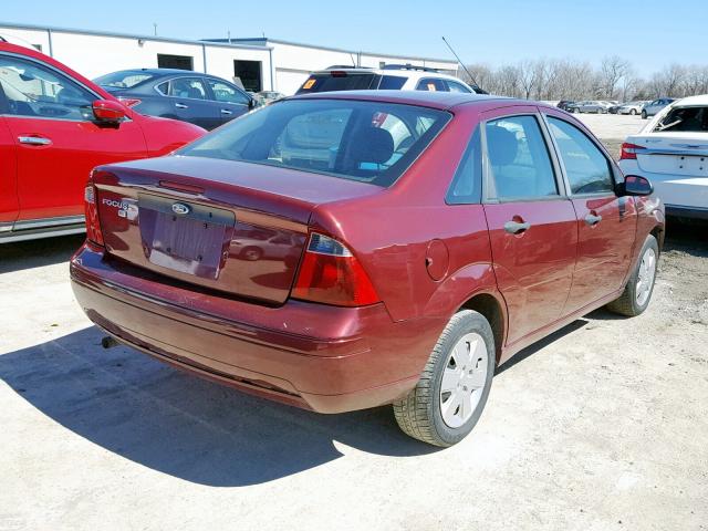 1FAFP34N17W179921 - 2007 FORD FOCUS ZX4 MAROON photo 4