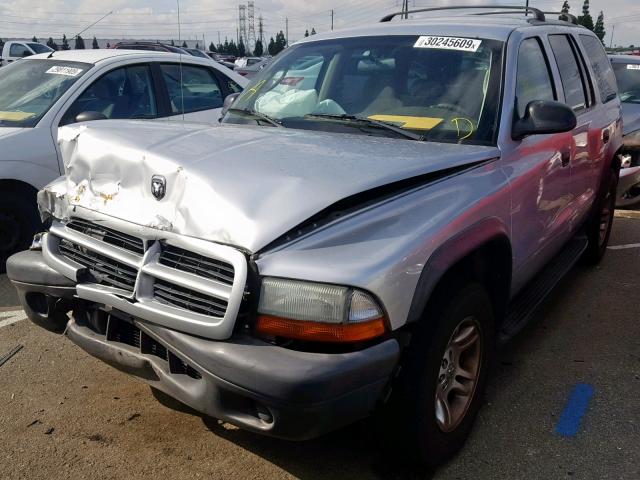 1D4HR38N43F584935 - 2003 DODGE DURANGO SP SILVER photo 2