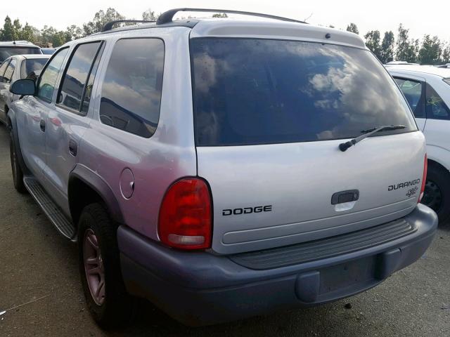 1D4HR38N43F584935 - 2003 DODGE DURANGO SP SILVER photo 3