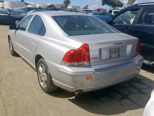 YV1RS592272613118 - 2007 VOLVO S60 2.5T SILVER photo 3