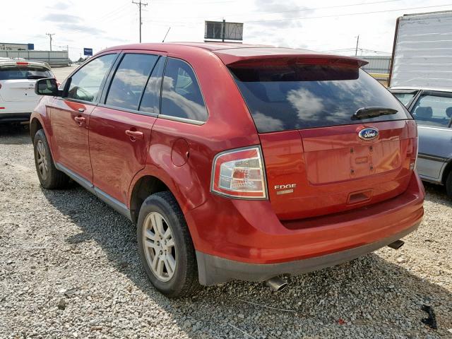 2FMDK48C88BA87394 - 2008 FORD EDGE SEL RED photo 3