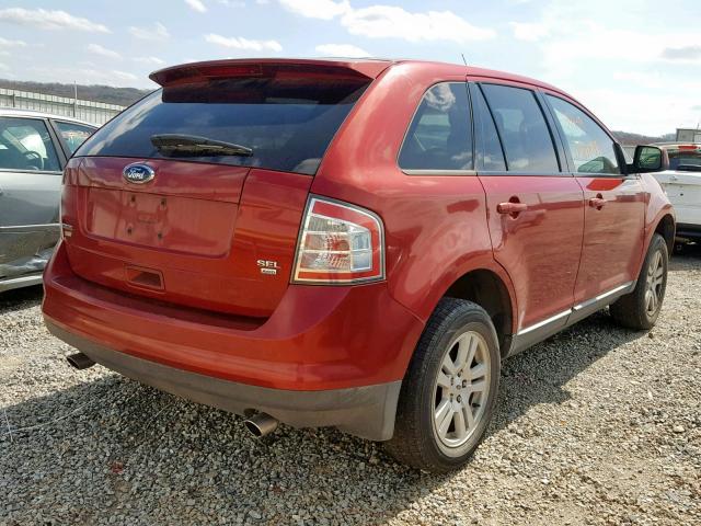 2FMDK48C88BA87394 - 2008 FORD EDGE SEL RED photo 4