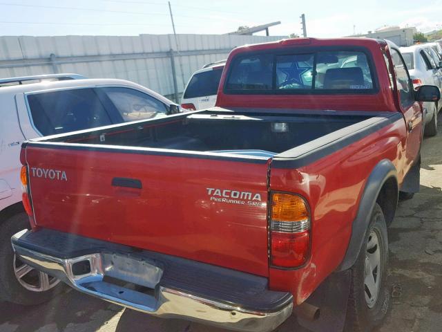 5TENM92N64Z427096 - 2004 TOYOTA TACOMA PRE RED photo 4