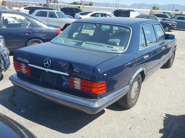 WDBCA35E4KA465909 - 1989 MERCEDES-BENZ 420 SEL BLUE photo 4