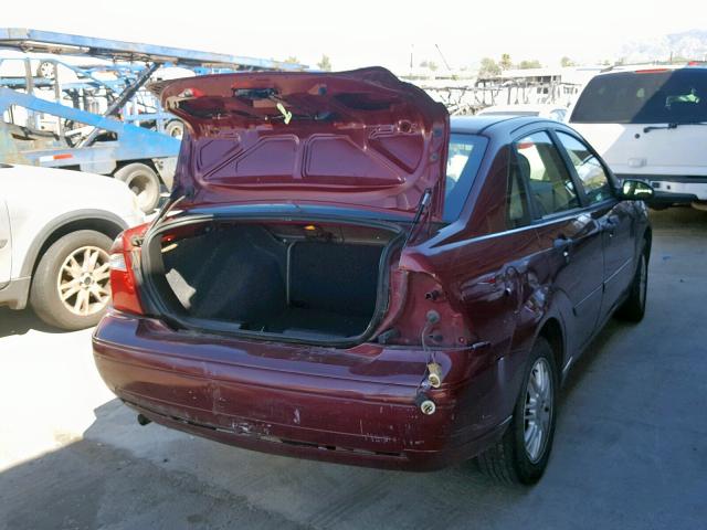 1FAHP34N46W201756 - 2006 FORD FOCUS ZX4 BURGUNDY photo 4