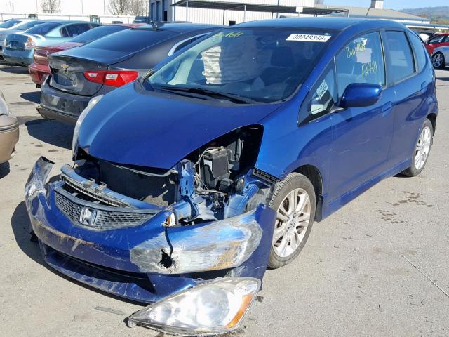 JHMGE8H44AC019378 - 2010 HONDA FIT SPORT BLUE photo 2