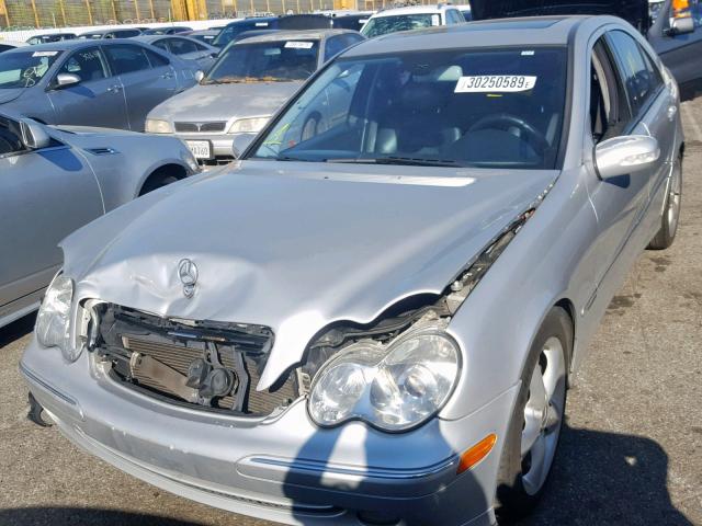 WDBRF40J54A643416 - 2004 MERCEDES-BENZ C 230K SPO GRAY photo 2