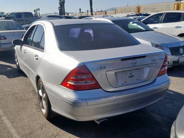 WDBRF40J54A643416 - 2004 MERCEDES-BENZ C 230K SPO GRAY photo 3