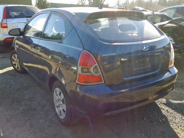 KMHCM36C08U060476 - 2008 HYUNDAI ACCENT GS BLACK photo 3