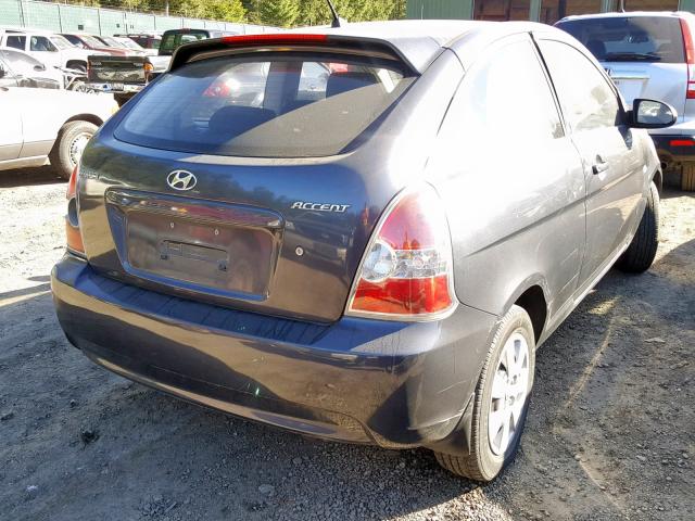 KMHCM36C08U060476 - 2008 HYUNDAI ACCENT GS BLACK photo 4