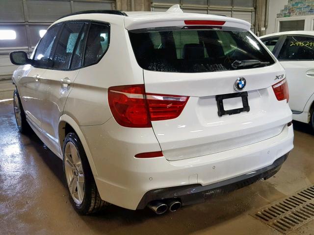 5UXWX7C52DL983241 - 2013 BMW X3 XDRIVE3 WHITE photo 3