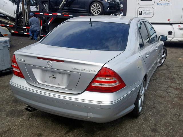 WDBRF40J65F692323 - 2005 MERCEDES-BENZ C 230K SPO SILVER photo 4