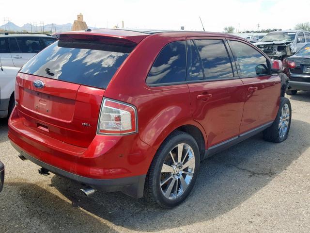 2FMDK38C08BB19619 - 2008 FORD EDGE SEL RED photo 4