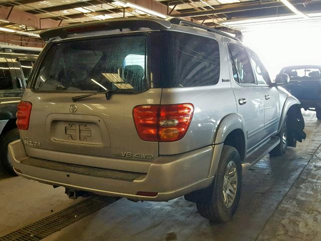 5TDBT48A44S205702 - 2004 TOYOTA SEQUOIA LI SILVER photo 4