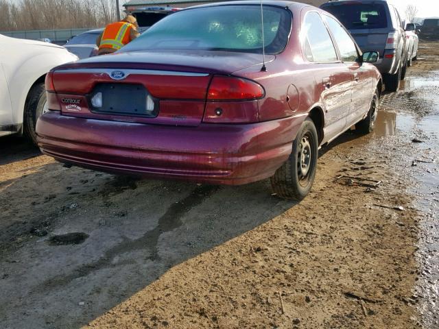 1FAFP6635WK249424 - 1998 FORD CONTOUR LX MAROON photo 4